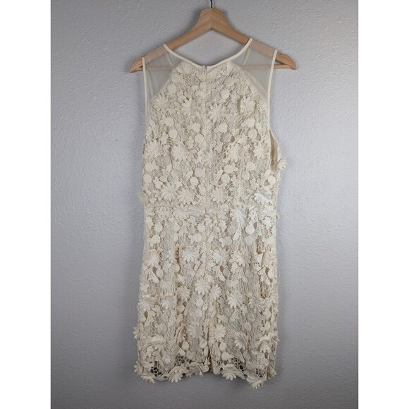 Anthropologie Thistlepearl Dress Floral Embroidered Beige 12 - Picture 2 of 8